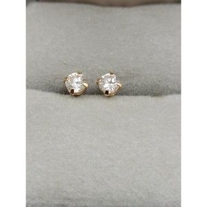 Vintage 14kt gold CZ stud earrings